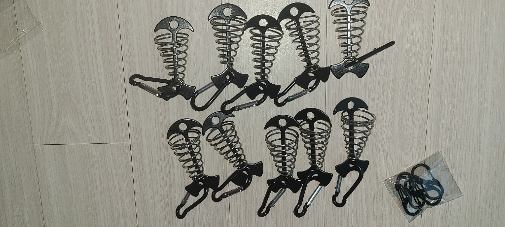 캠핑아지트 롱타입 스프링 오징어 데크 카라비너 S 주머니