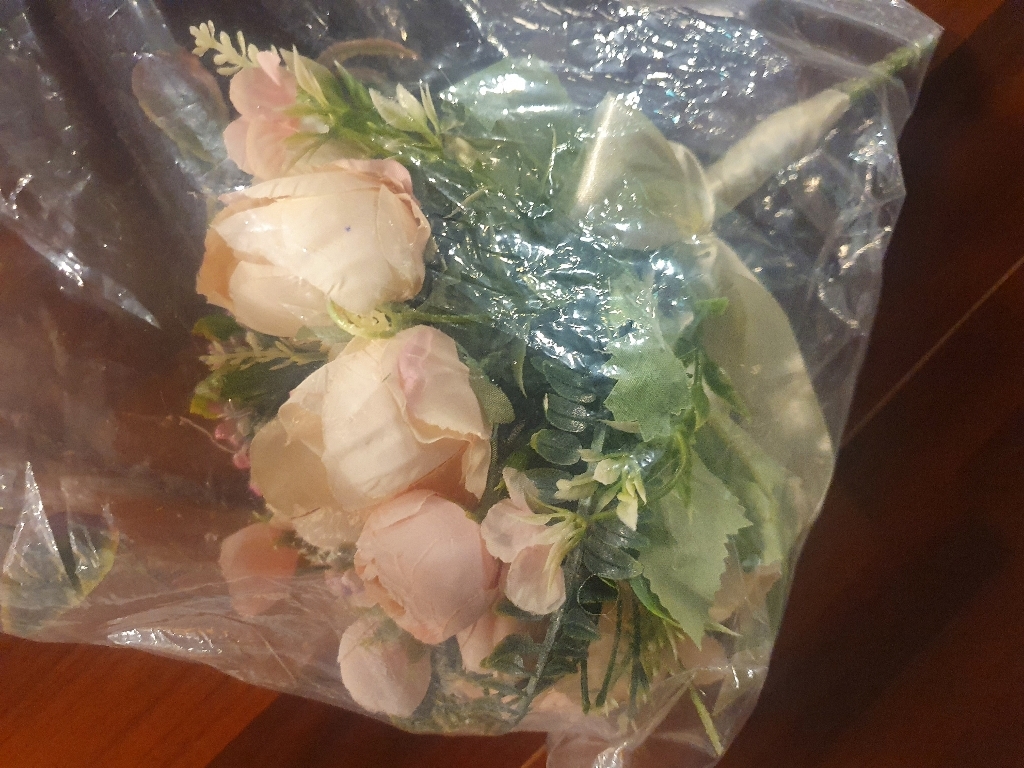 셀프웨딩 부케 조화 장미 러넌큘러스