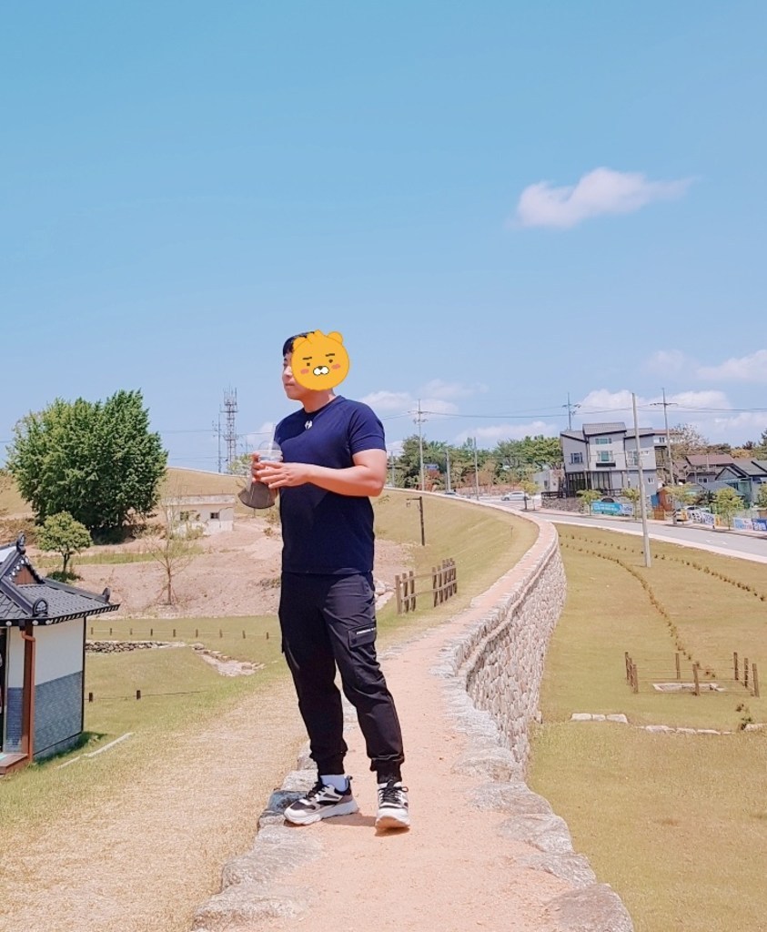 허그본 남성용 데일리 나그랑 심볼 머슬핏 반팔 티셔츠