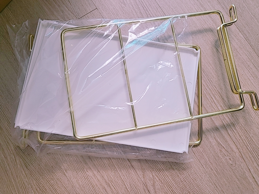 더이쁨 DIY 철제 화장품 정리대 2단 골드 E-0734