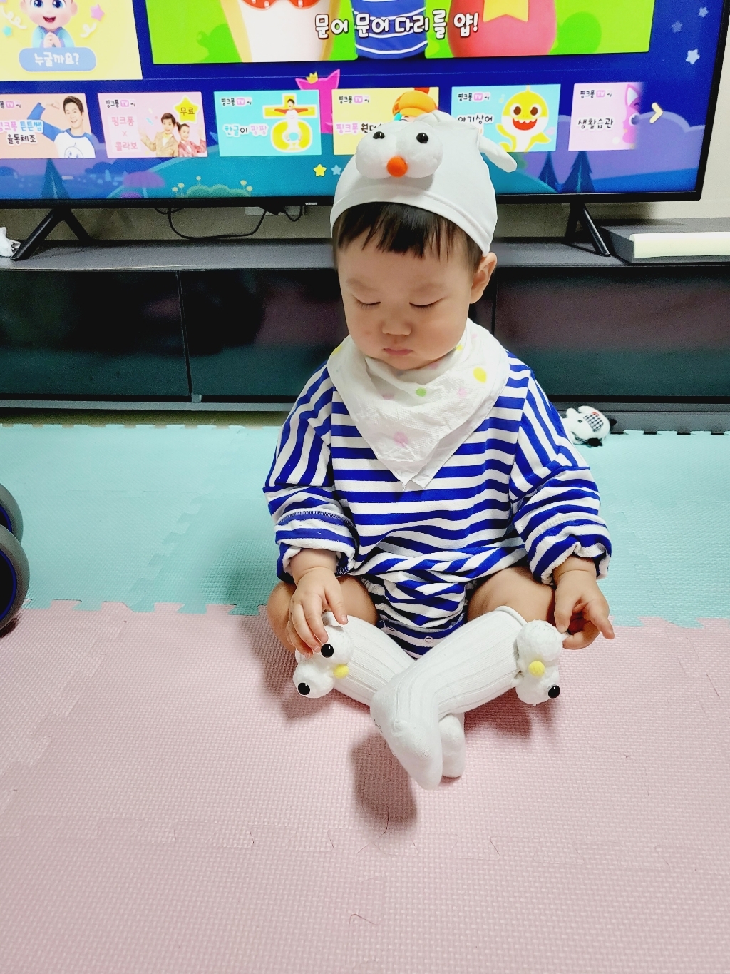 베베니즈 아동용 왕눈이 컬러 꼭지 모자