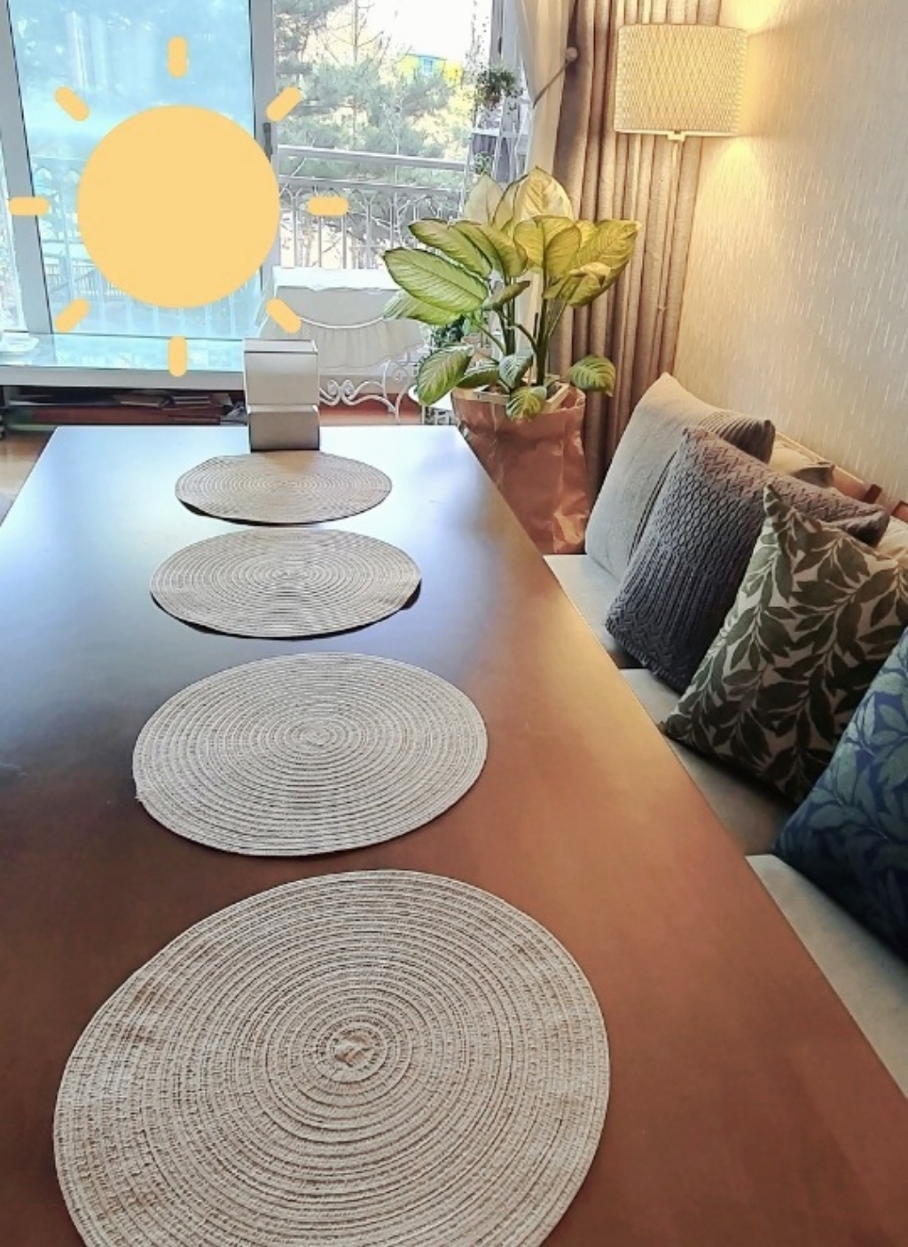 로즈로즈 북유럽 원형 식탁 테이블 매트