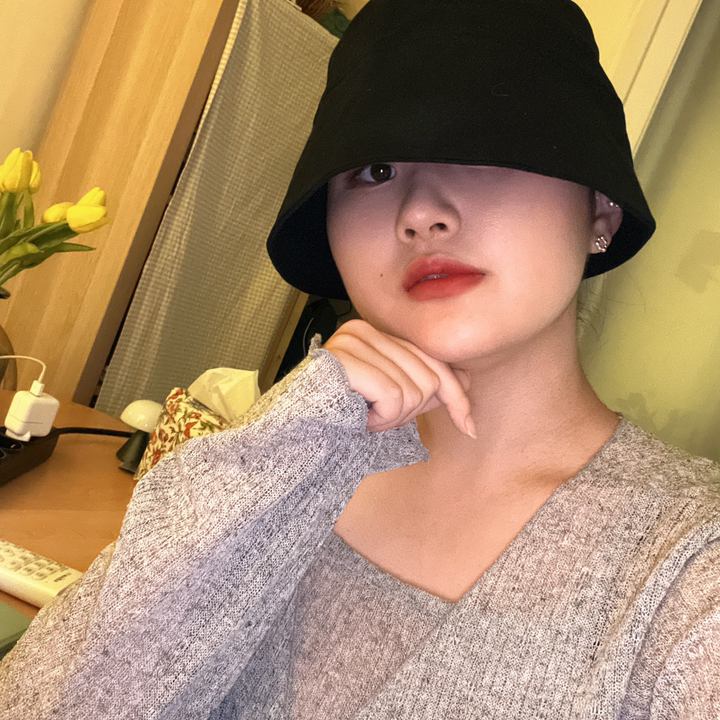 제이제이나인 여성용 코튼스티치 벙거지 버킷 보넷 면 모자 JS521