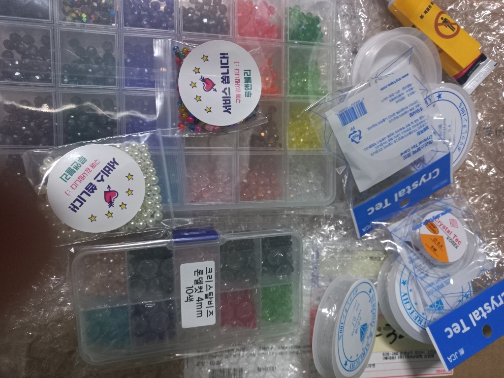 루앤블리 24색 크리스탈 비즈 플랫 론델컷 비드 DIY 크리스탈 ab 색상 CS