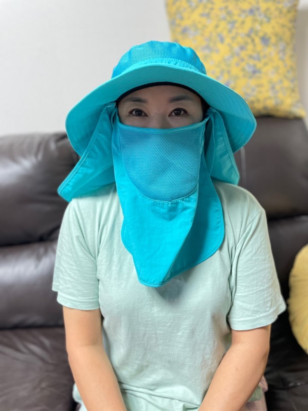 민트 자외선 차단 모자 햇빛가리개 모자