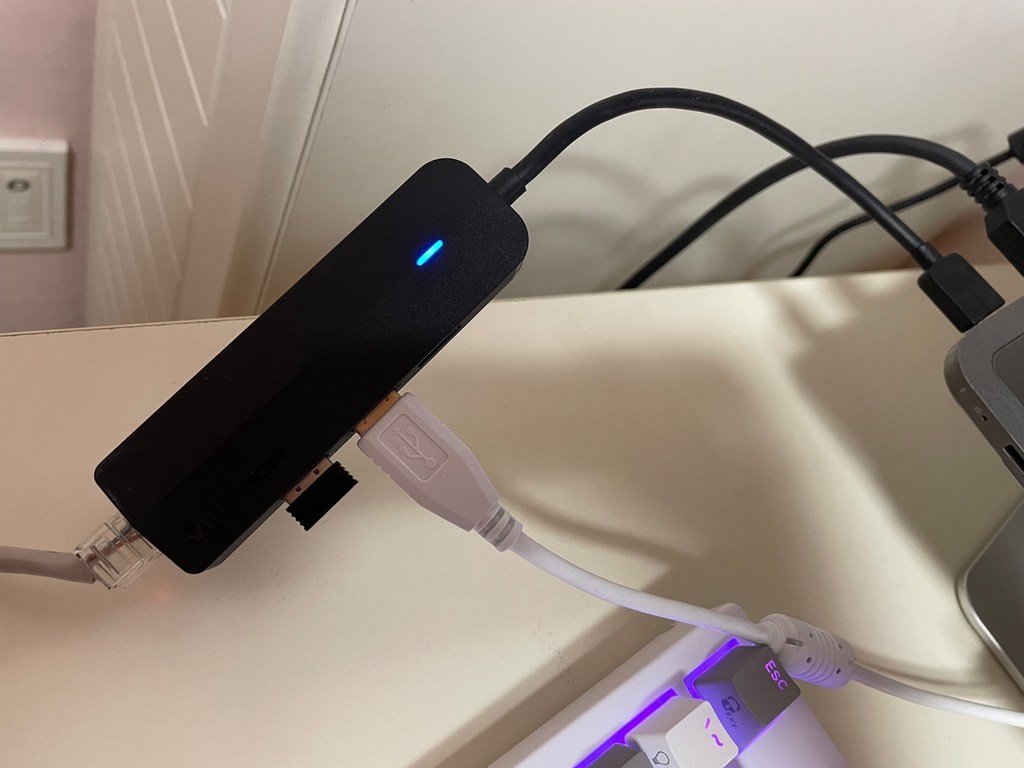 벤션 USB 랜카드 3포트 멀티 허브 CHBB