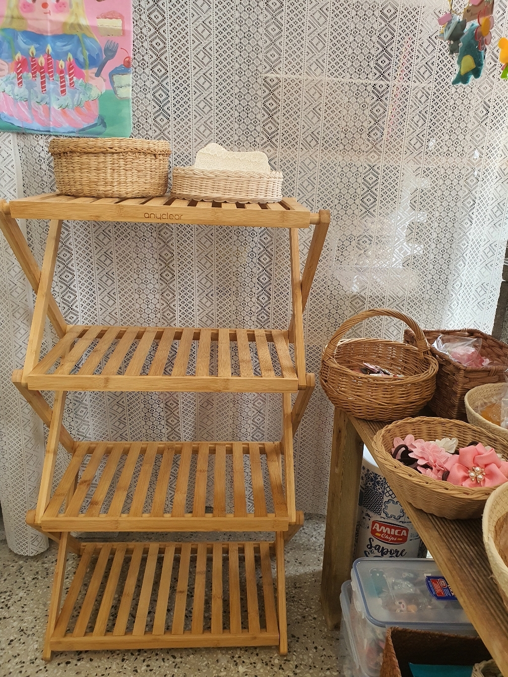 아이엠캠핑 감성선반 캠핑선반 접이식 우드쉘프 A타입