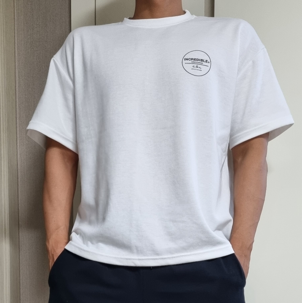 데일트 그라데이션 남자 프린팅 오버핏 반팔티