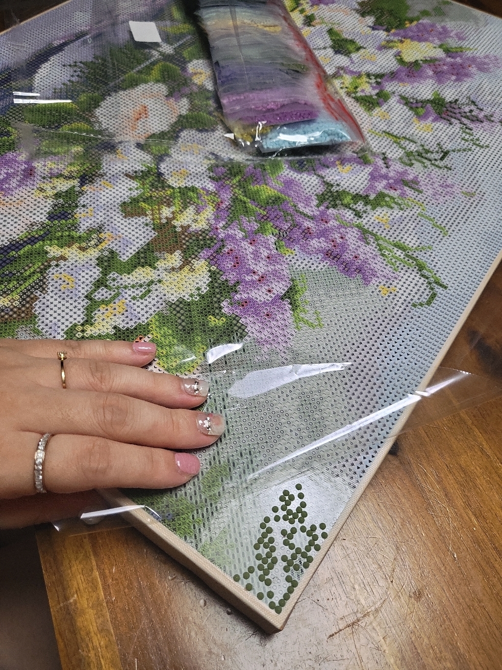 아이러브페인팅 DIY 보석 십자수 라벤더 화병
