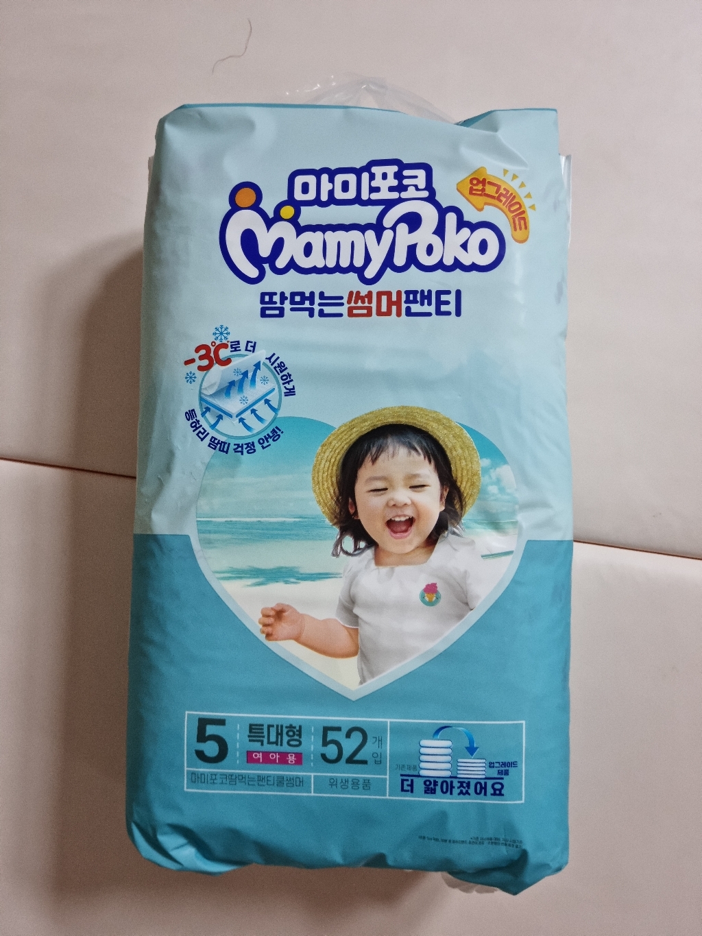 마미포코 땀먹는 썸머팬티 여름 기저귀 특대형 여아 5단계