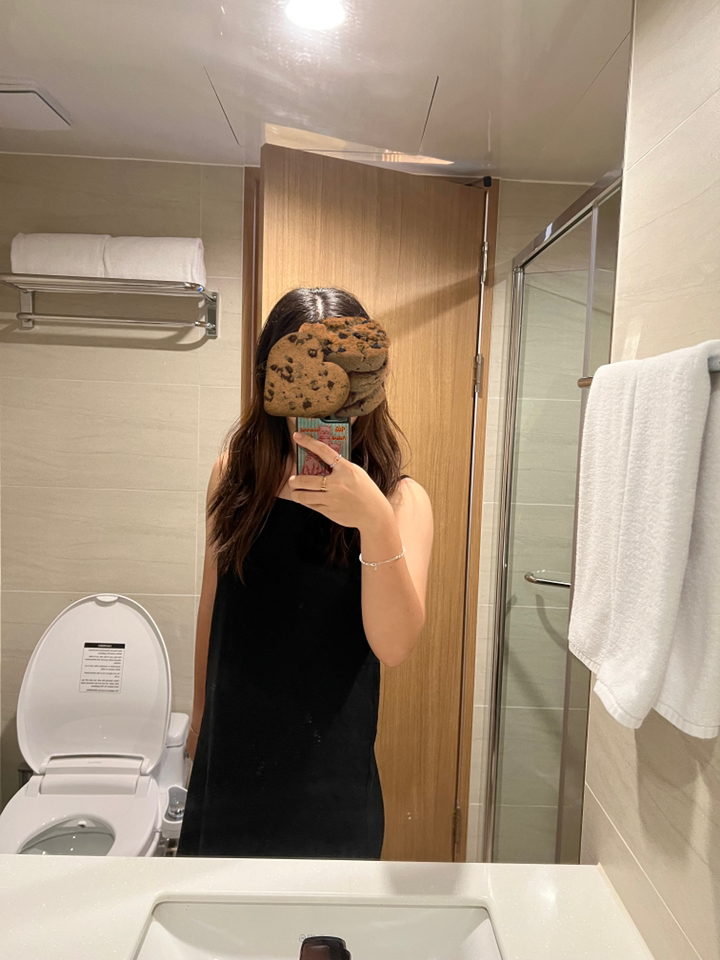 파란 여성용 순면 투웨이 끈 원피스
