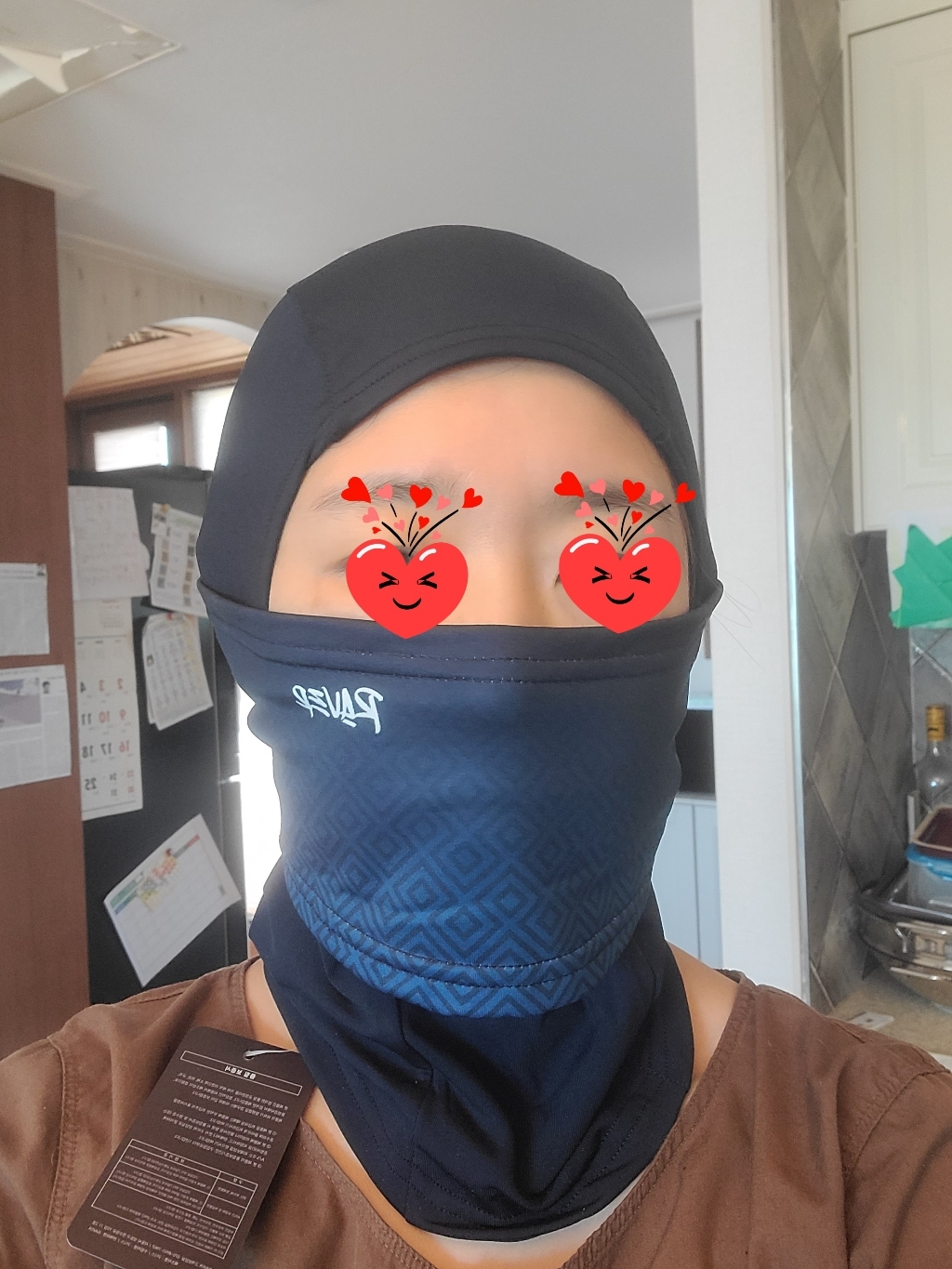 RAVER 겨울 방한 기모 페이스 후드 넥워머 R3