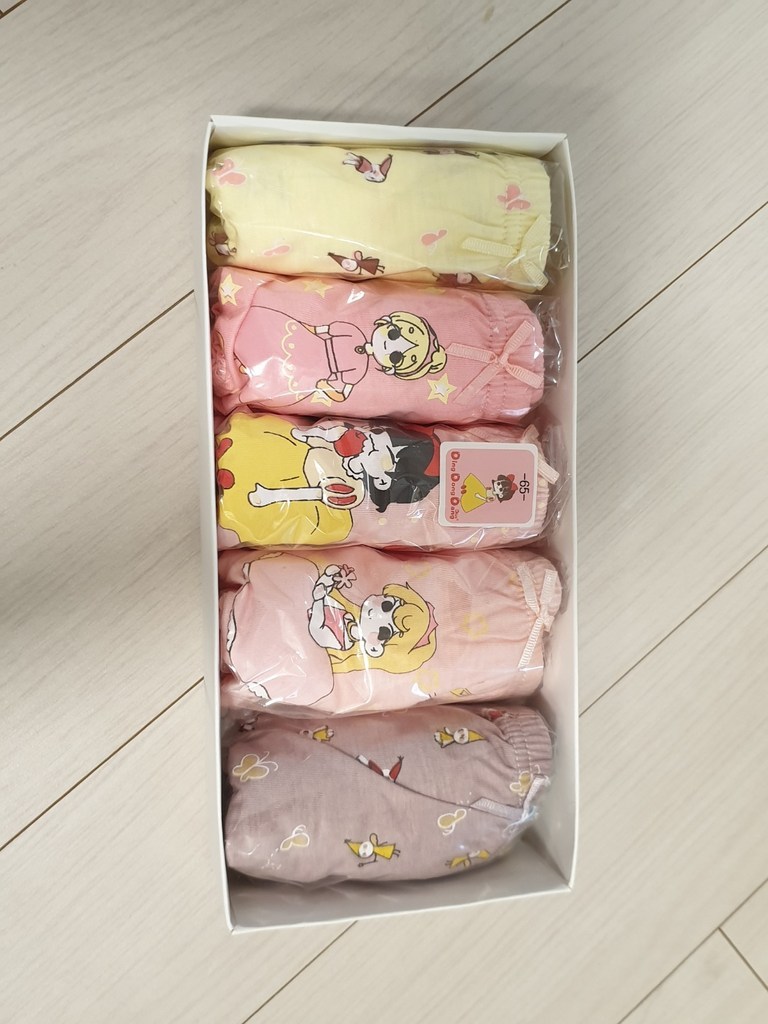 딩동댕키즈 여아용 순면 프린세스 삼각 팬티 5종