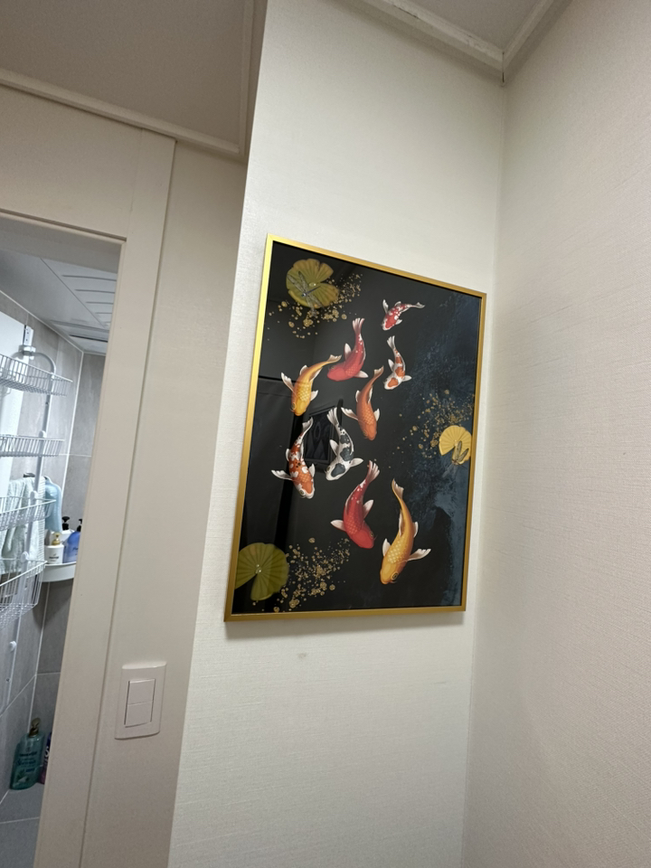 보고아트 금전운 재물운 황금 잉어 구어도 물고기 그림 풍수 인테리어 액자