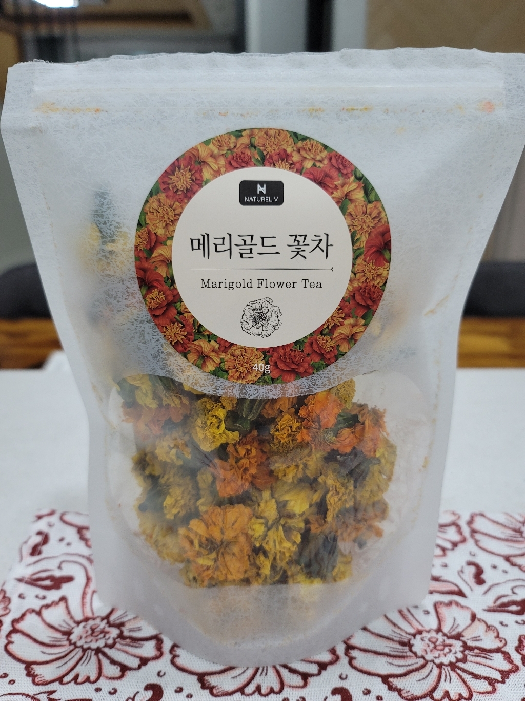 제주 무농약 수제 메리골드 꽃차 마리골드 꽃송이 파우치형