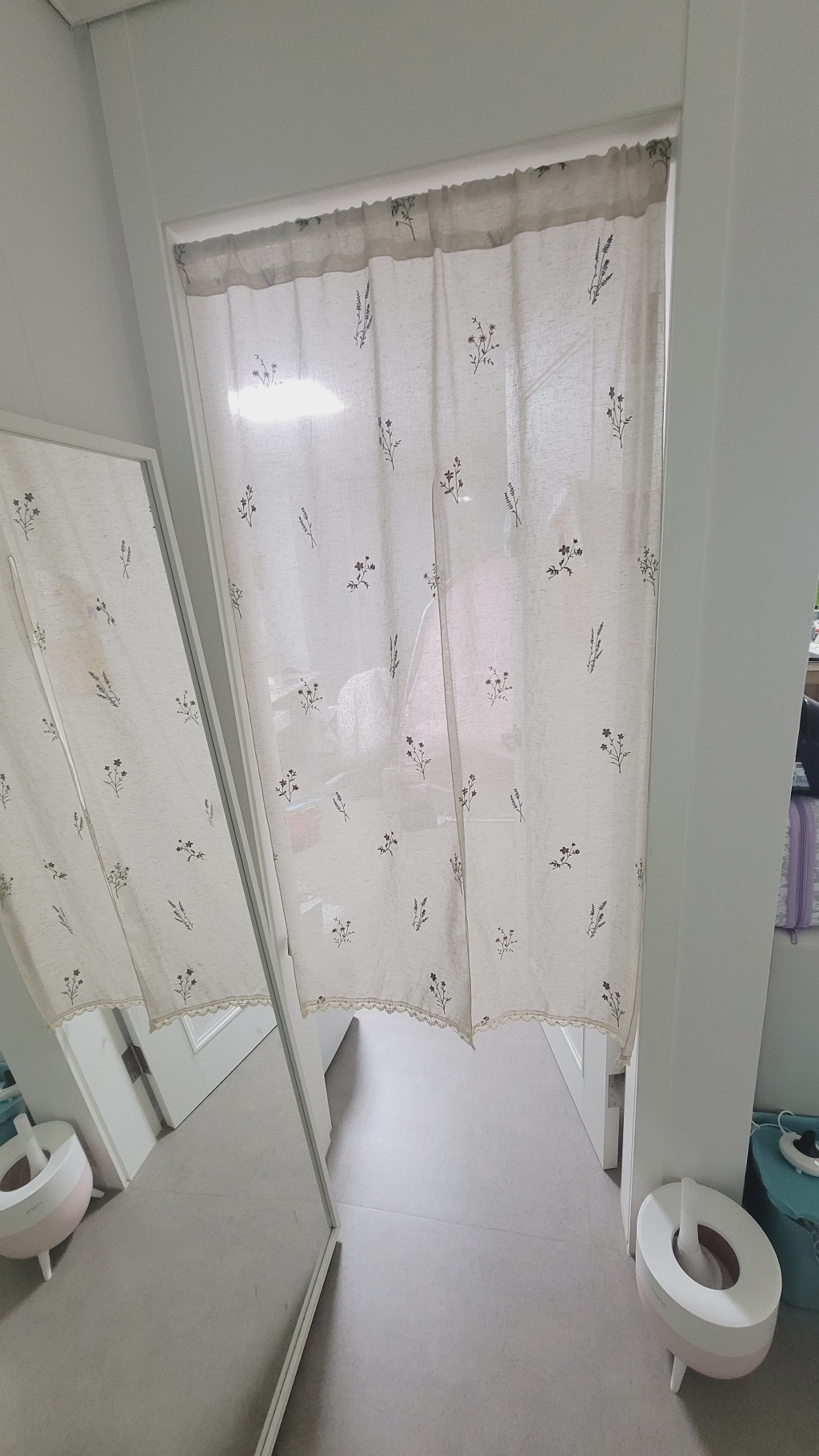 데코뷰 내츄럴 플라워가든 자수 가리개커튼
