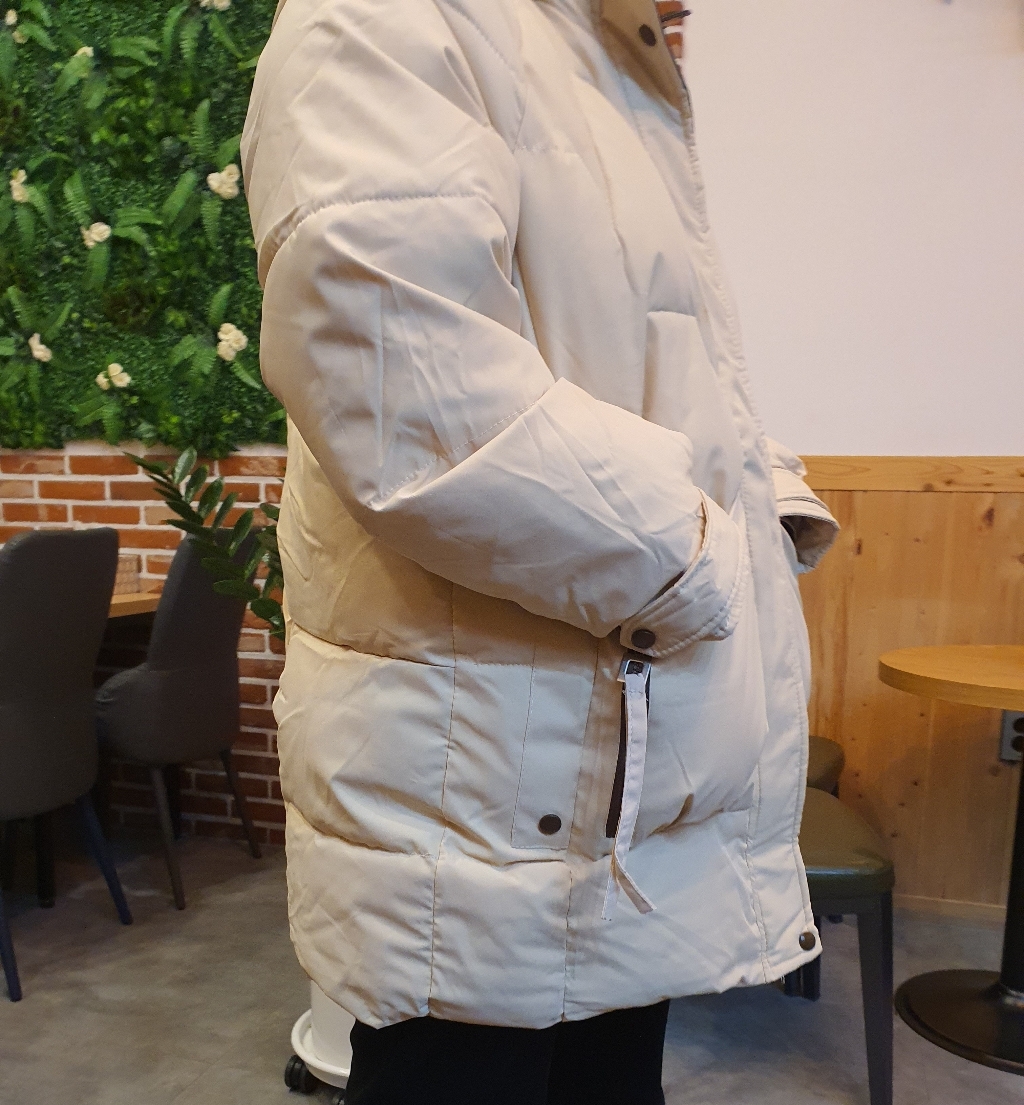 메이첼 여성용 미니랑 루즈 후드 캐주얼 미디 패딩 점퍼 01831
