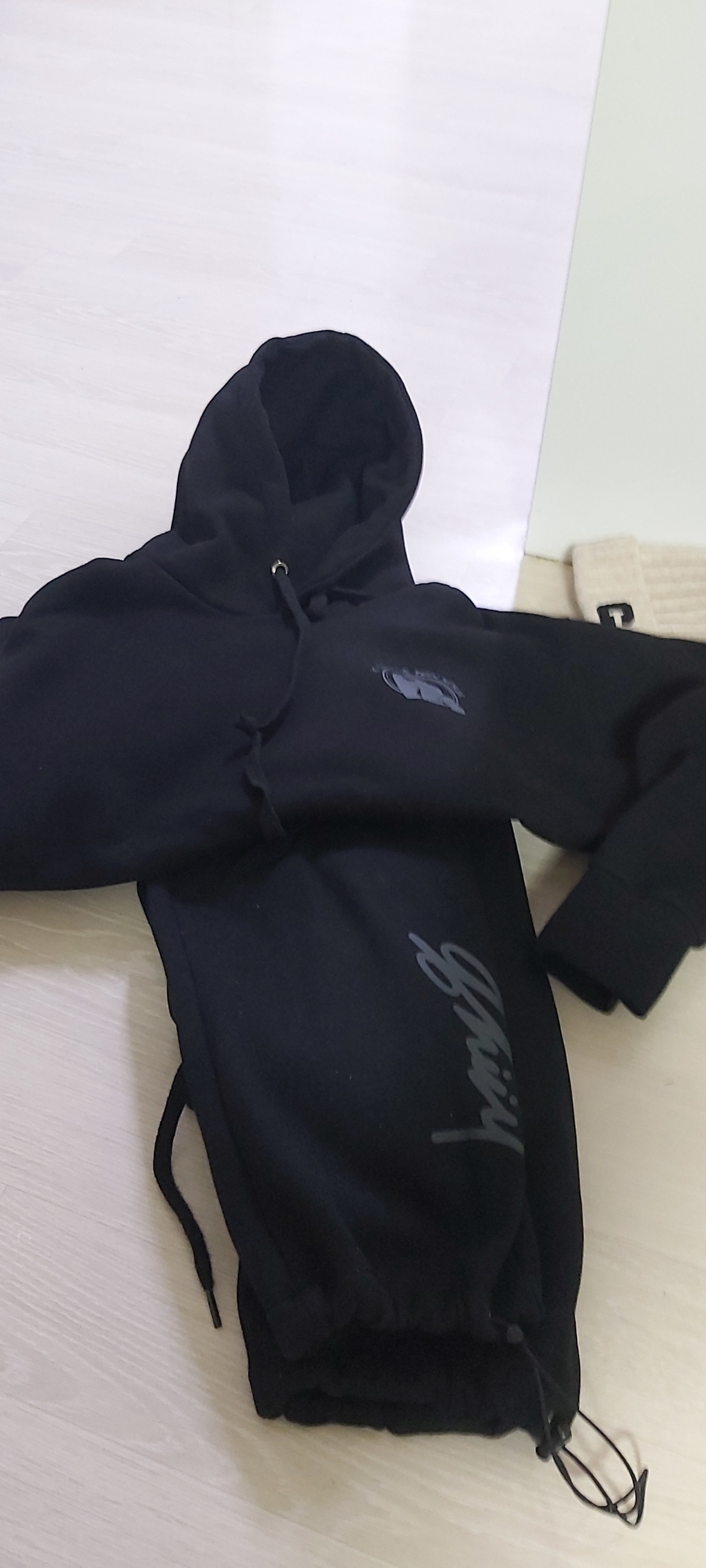 그랜피니 남녀공용 레터링 고릴라 기모 후드티 트레이닝복 FH04