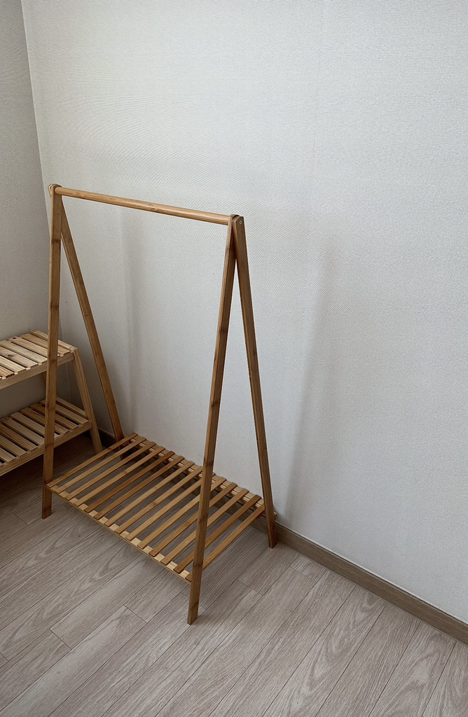 아침향기 원목 행거 1단 선반 리뷰 후기