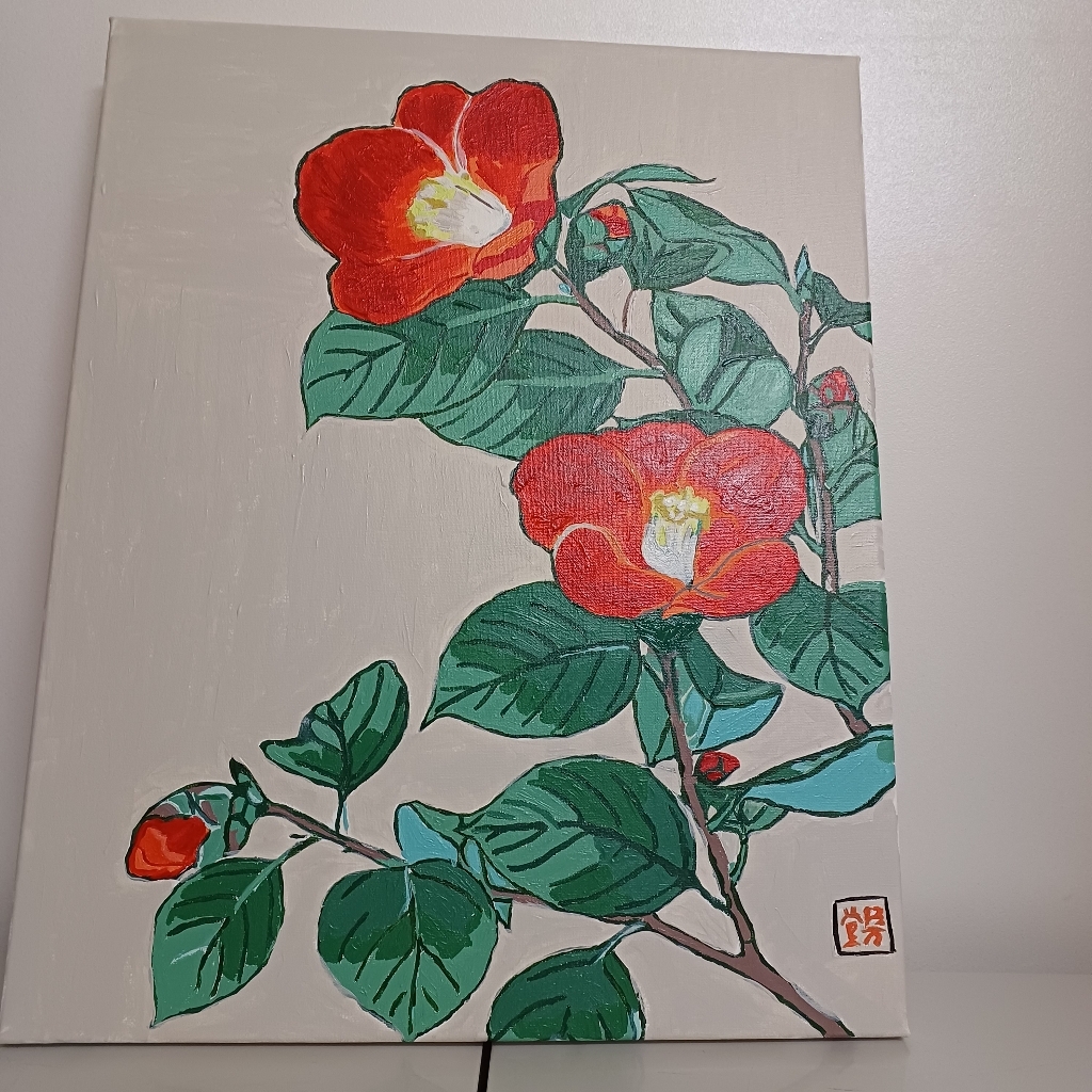 모모픽스페인팅 DIY명화그리기 I44 동백꽃 40x