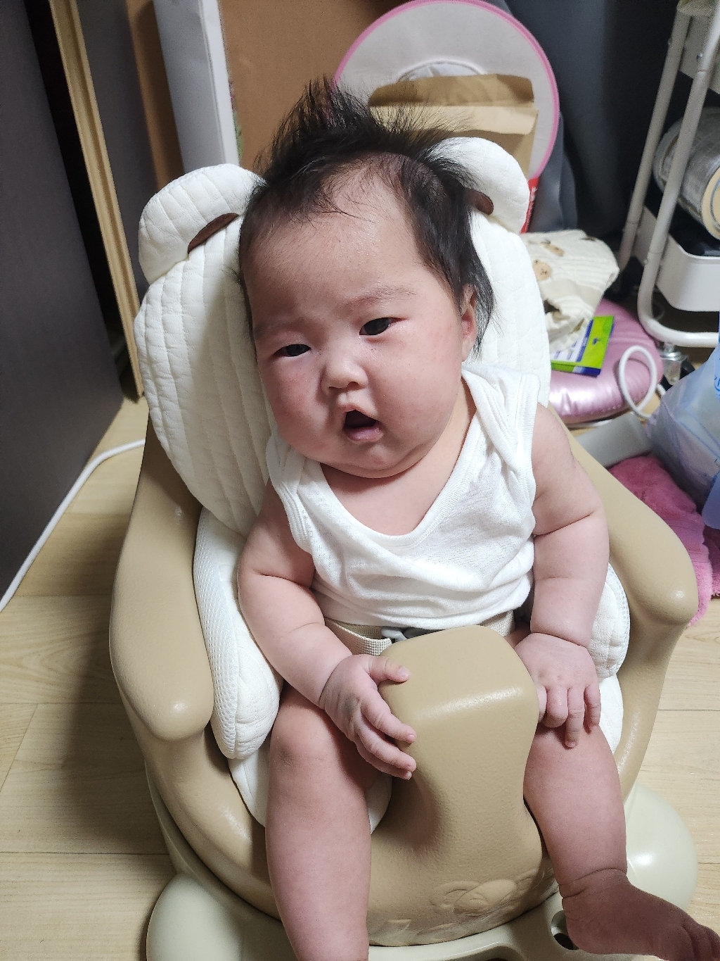 에시앙 유아용 범보 의자 카트핸들 리드줄 플랫베어 베개 일체형 라이너