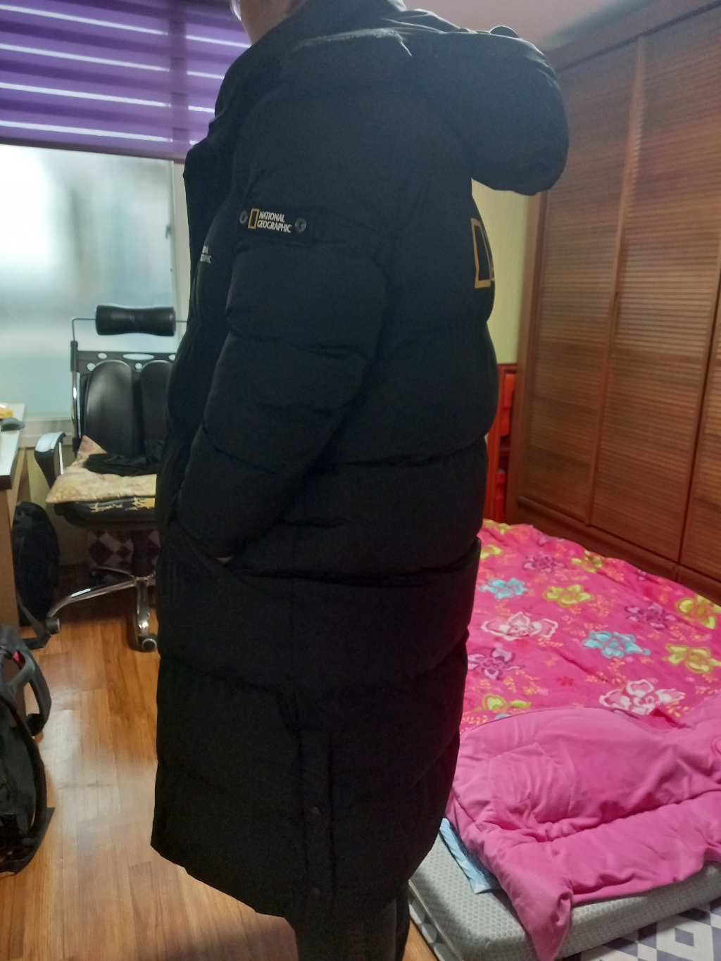 마지막 재고정리 카이만 남녀공용 롱기장 패딩 BI OO 블랙