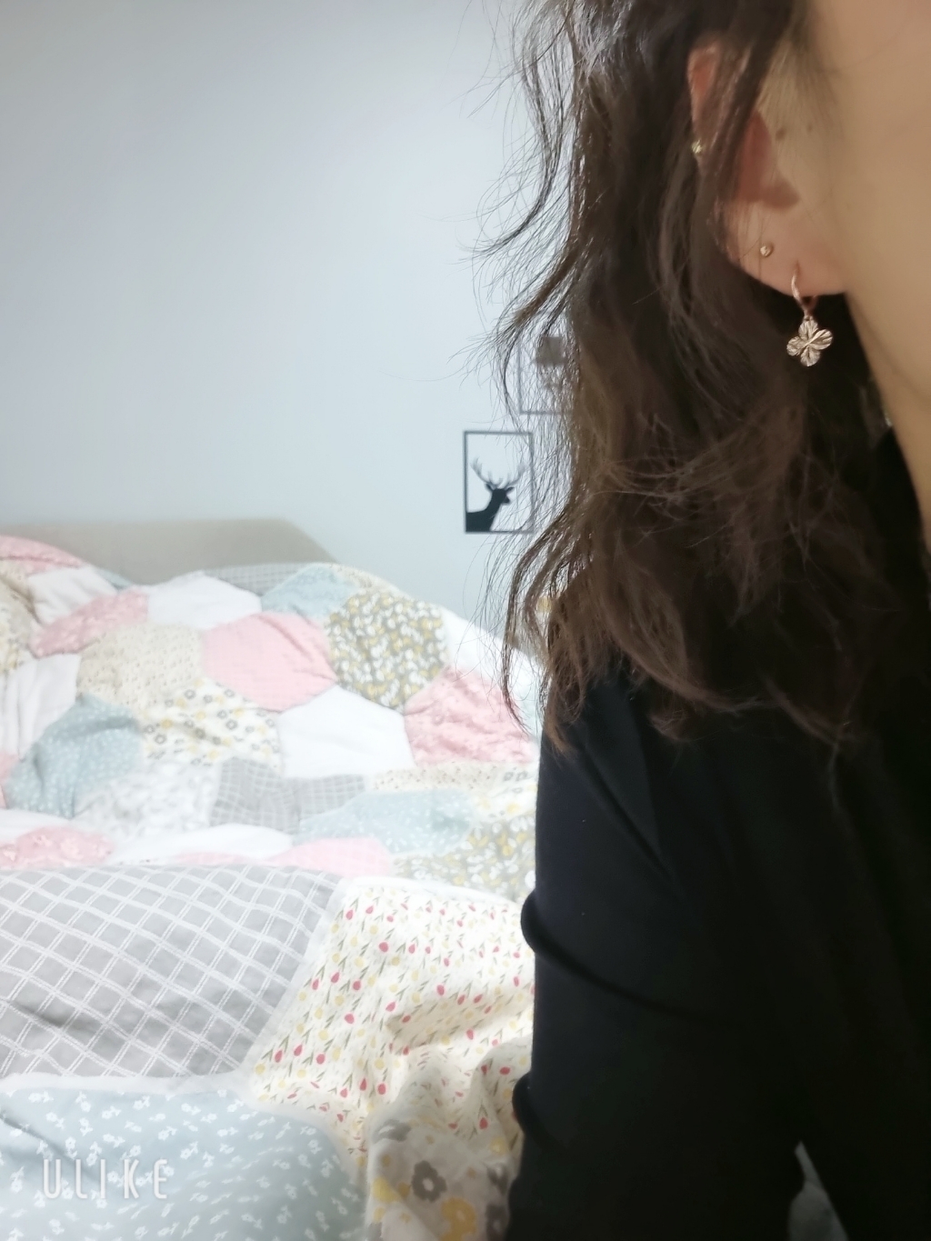 준쥬얼리 14K 스타컷팅 심플 클로버 귀걸이