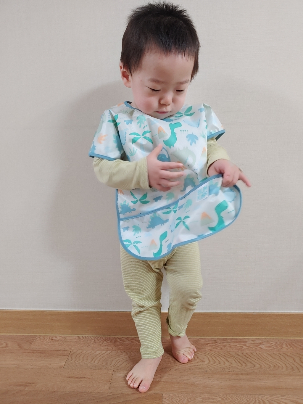 범킨스 쥬니어빕 방수 반팔 턱받이