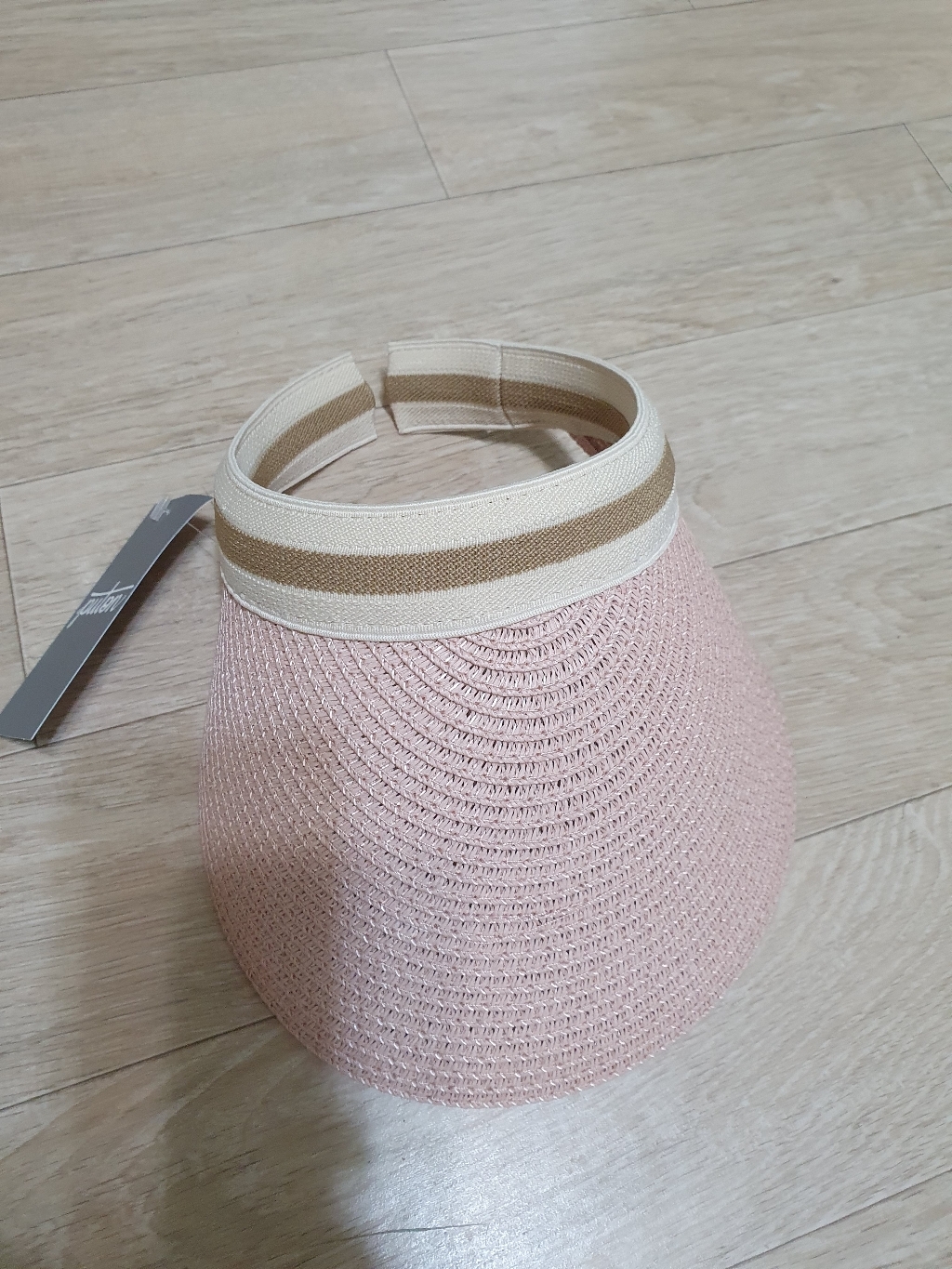 풋온 무지 라탄 썬캡 모자
