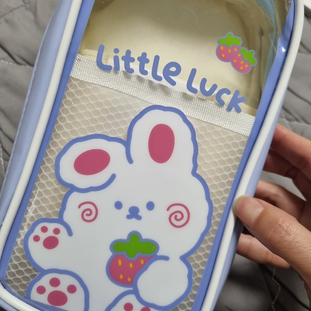 fooi 러블리 키링 반투명 칸막이 대용량 필통 파우치