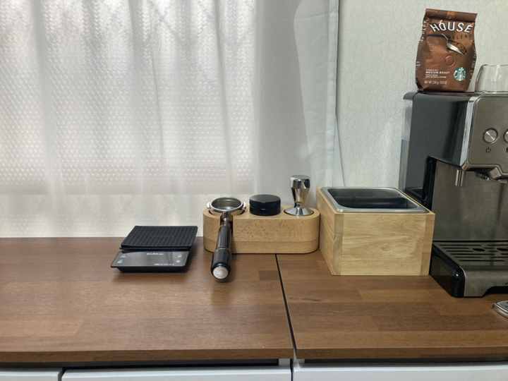탬핑 스테이션 포터필터 거치대 템퍼 레벨링툴 마카롱 우드 템퍼