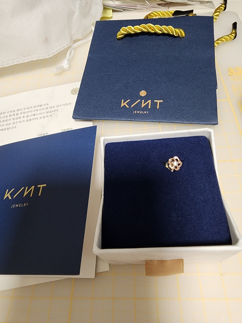 킨트주얼리 여성용 14K 스위트 하트 장미 로즈골드 귀걸이