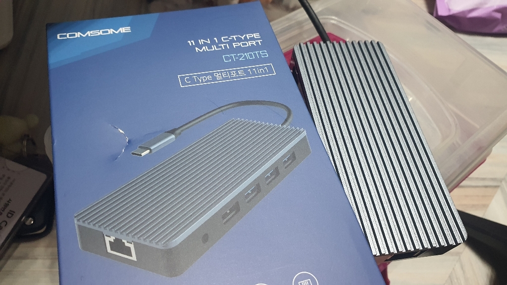 컴썸 C타입 11포트 HDI USB 30 랜선 멀티 허브 CT-210TS