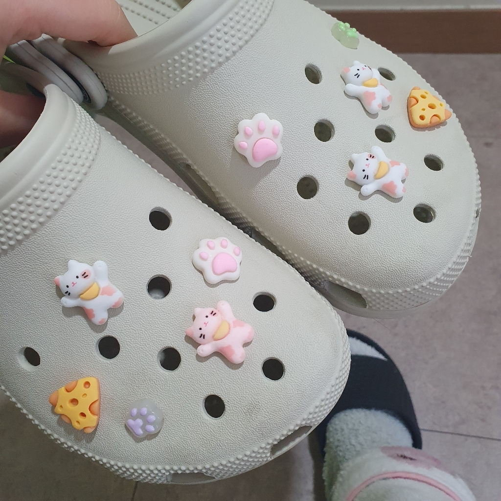 치즈 냥이 고양이 핑크 젤리 발바닥 신발 파츠