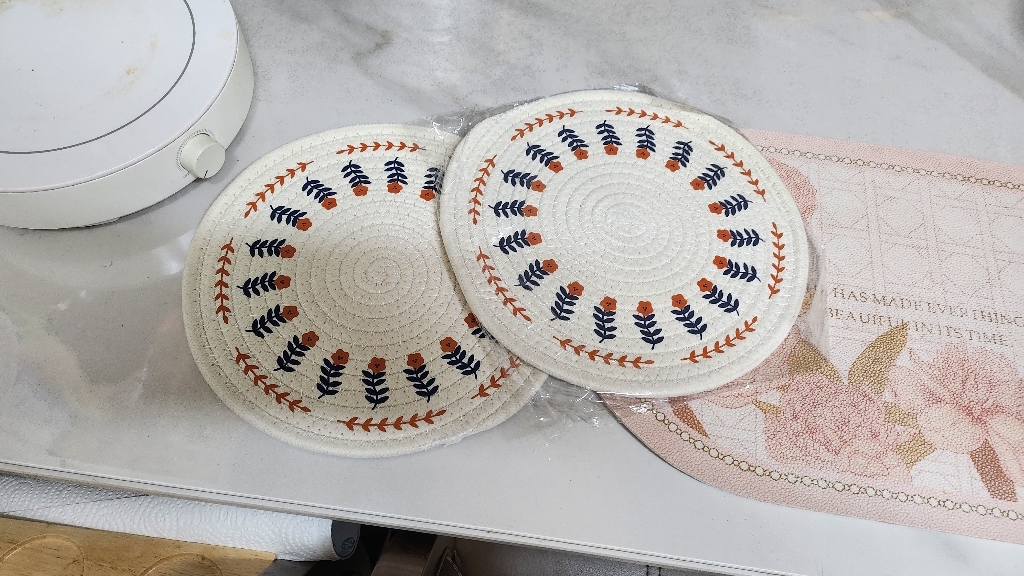 코지스 코튼 냄비받침 24cm 2pcs 세트, 2개, 꽃 무늬