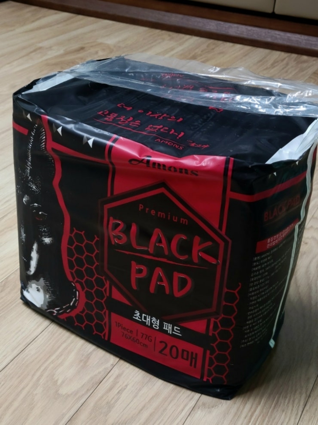 아몬스 국산 블랙패드 소형 초대형 50매 20매 강아지 애견 배변 용품, 초대형(76 x 60 cm), 20개입, 1팩