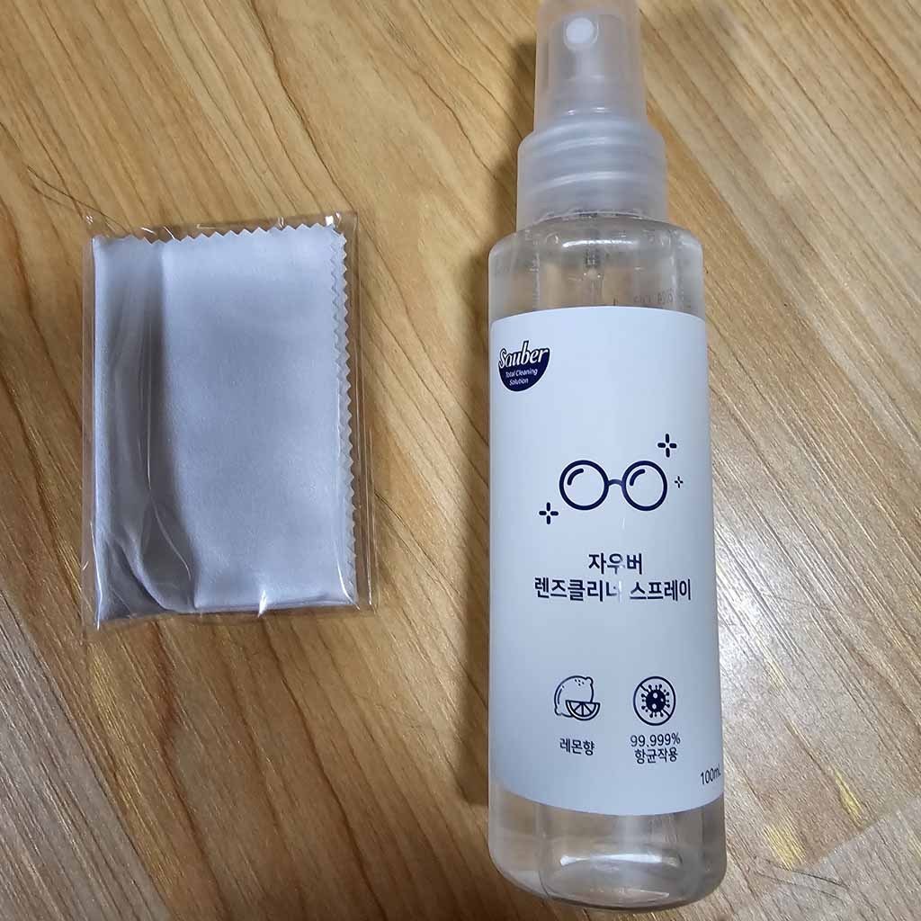 자우버 렌즈 클리너 스프레이 100ml + 클리너전용 천, 1세트
