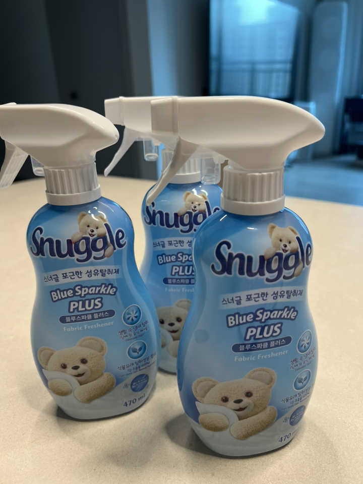 스너글 섬유탈취제 블루스파클 플러스 본품, 470ml, 3개