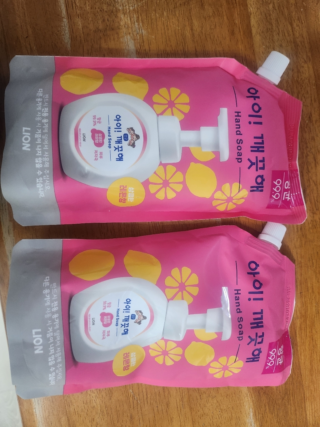 아이깨끗해 항균 폼 핸드솝 레몬향 리필, 600ml, 2개
