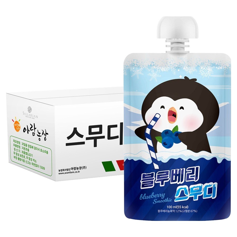 아람농장 블루베리 스무디, 30개, 100ml