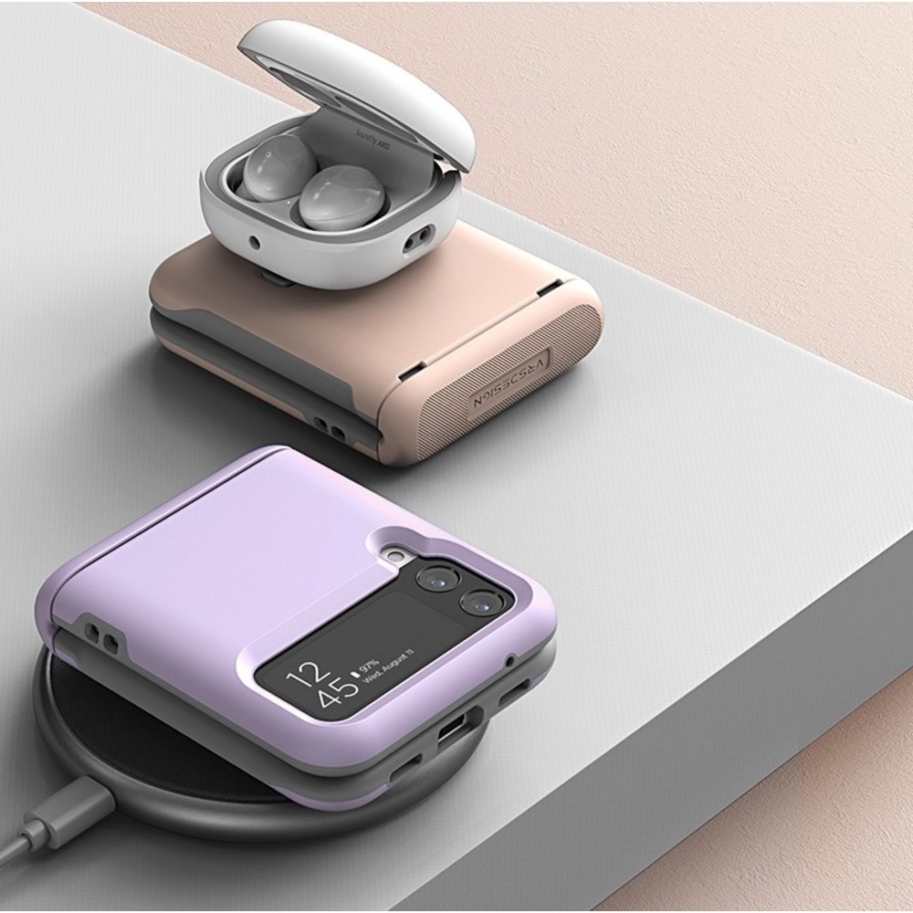 갤럭시 Z 플립4에 탁월한 보호와 세련된 스타일을 제공하는 베루스 이중 범퍼 하드 케이스