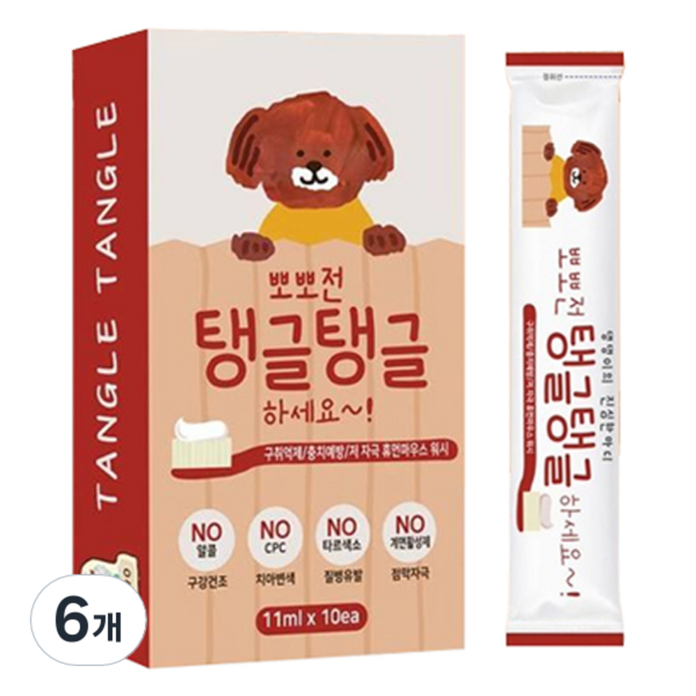 탱고 일회용 저자극 무알콜 입냄새제거 구강청결제 스틱 10p, 110ml, 6개