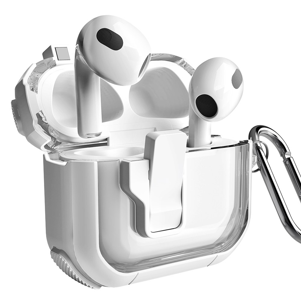 아이몰 에어팟 원터치 분실방지 도어락 사이드 풀커버 범퍼 케이스, 에어팟프로1, 화이트, 1개