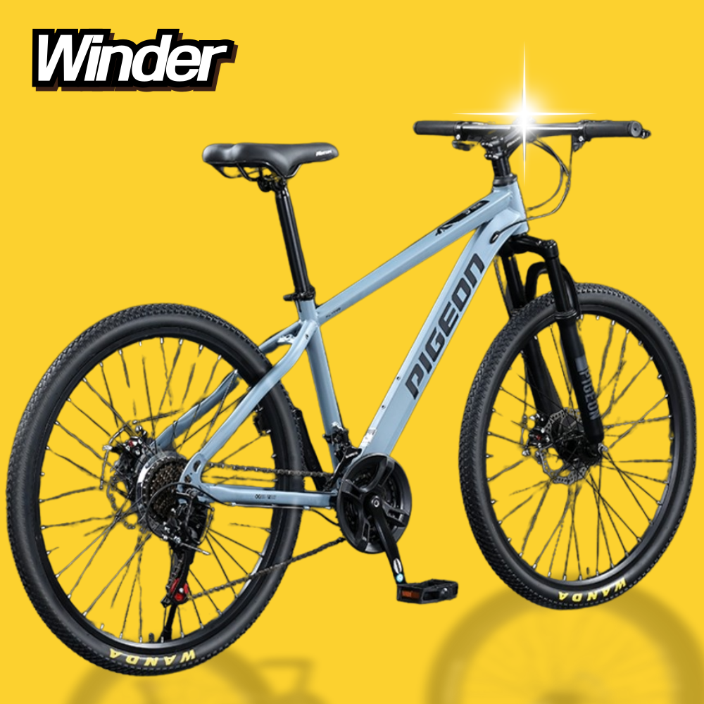 윈더 MTB 자전거 싸이클 21단 24인치 26인치 입문용 산악 바이크 출퇴근 사이클 성인, 3날, 매트블루, 1개