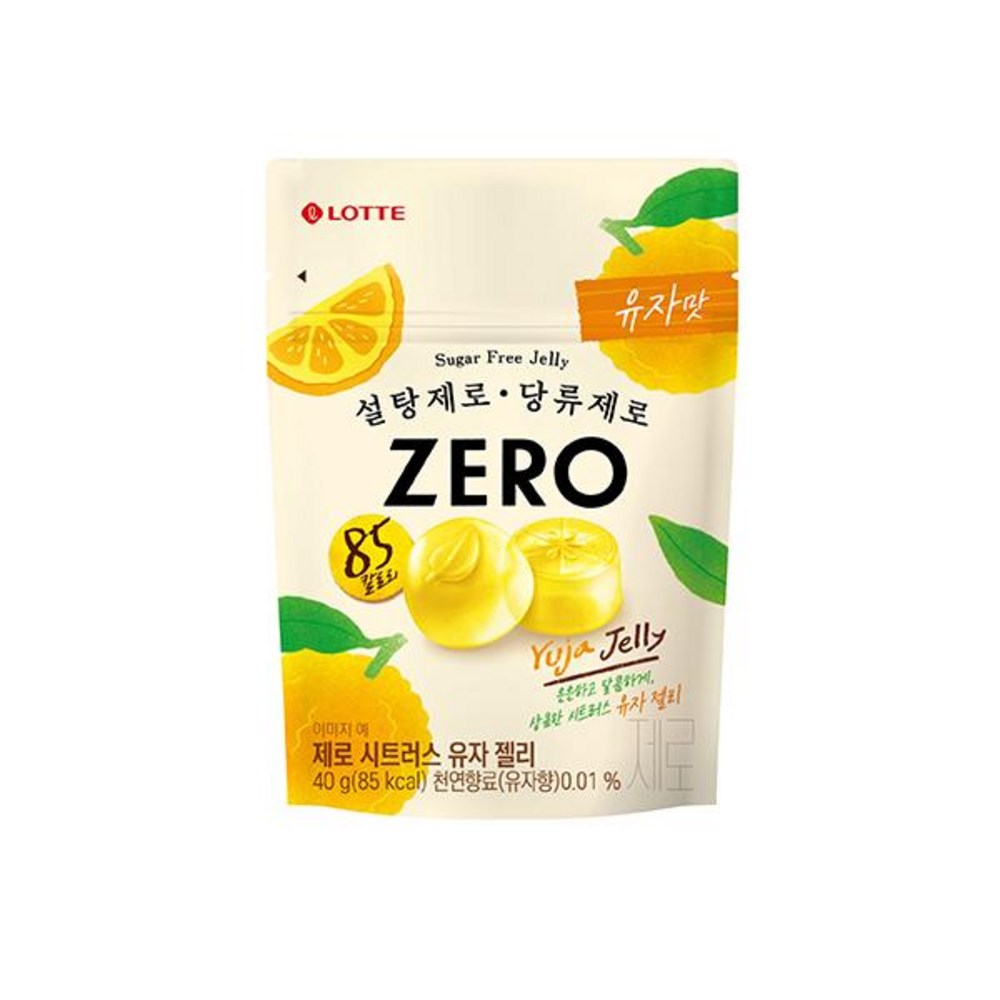 롯데제로 시트러스 유자 젤리, 40g, 4세트 - 츄잉젤리 | 쿠팡