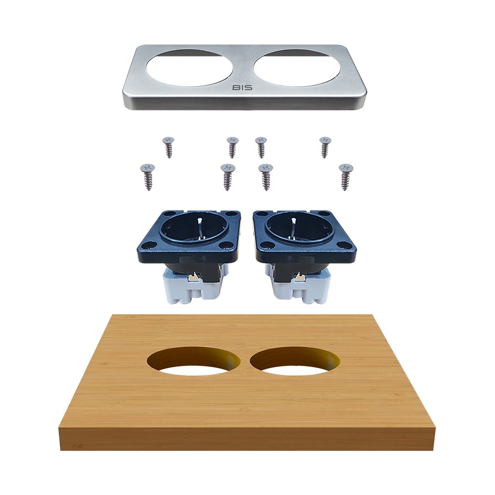 공간 효율성과 아름다움을 더하는 빌트인 유선 사각 2구 매립 콘센트 소켓