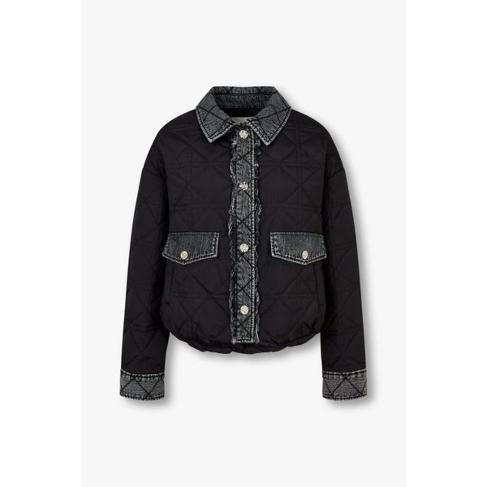 보브데님 패치 퀼팅 다운패딩자켓71244171011364508