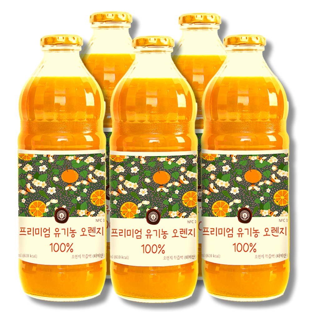 유기농 오렌지주스 100% NFC 착즙주스 원액, 1L, 5개 - 기타건강즙 | 쿠팡
