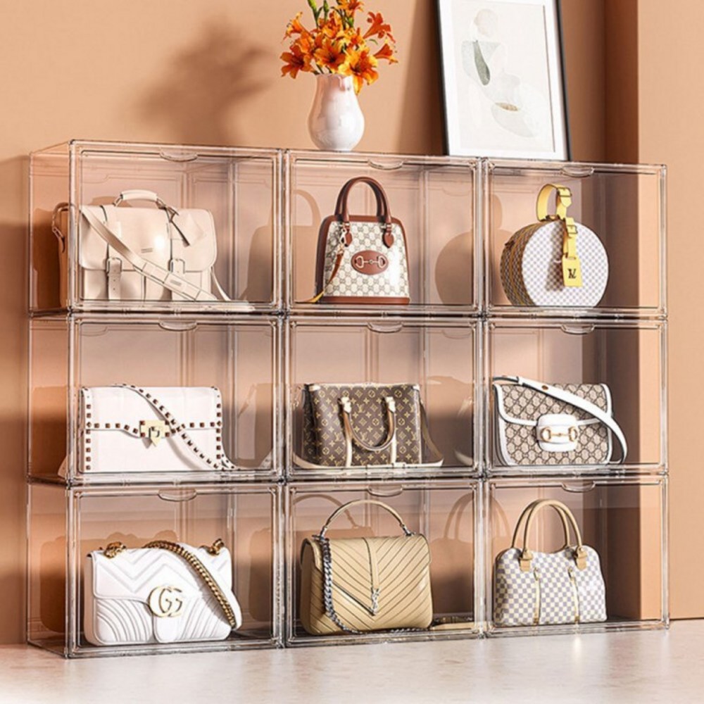 당신의 명품, 영원한 아름다움을 담아낼 투명한 성전: 대형 명품 가방 전용 아크릴 보관함 고급형 아크릴선반