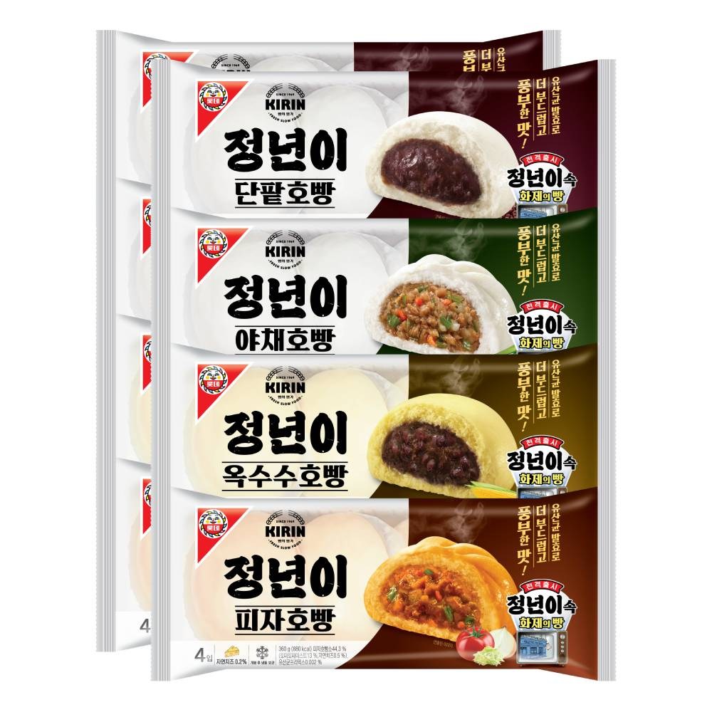 롯데베이커리 호빵4종, 372g, 8개